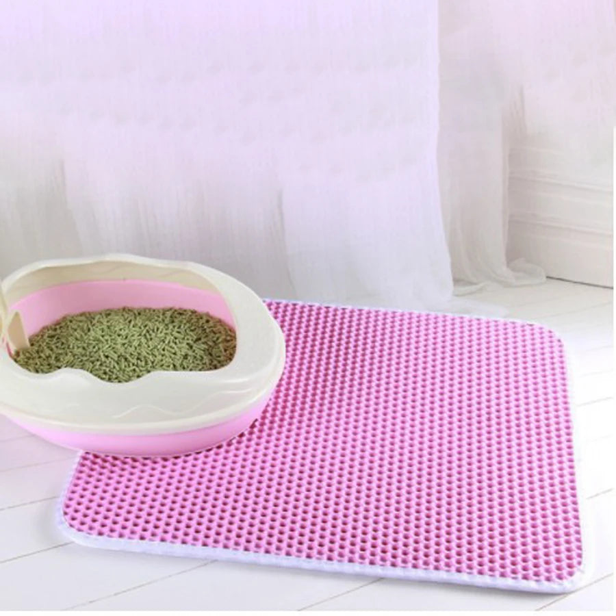 Premium Cat Litter Mat – Waterproof Double-Layer Honeycomb Design | Best Large Cat Litter Box Floor Mat for Scatter Control