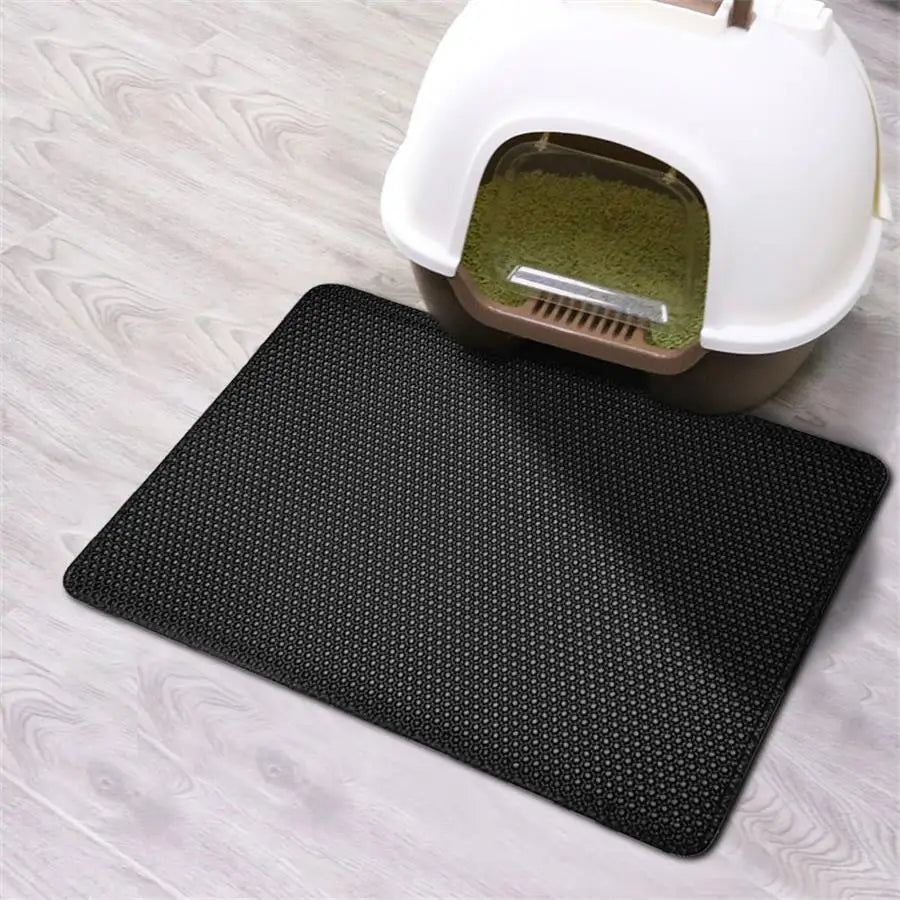 Premium Cat Litter Mat – Waterproof Double-Layer Honeycomb Design | Best Large Cat Litter Box Floor Mat for Scatter Control