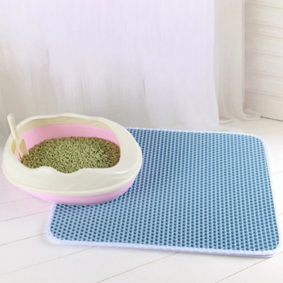 Premium Cat Litter Mat – Waterproof Double-Layer Honeycomb Design | Best Large Cat Litter Box Floor Mat for Scatter Control