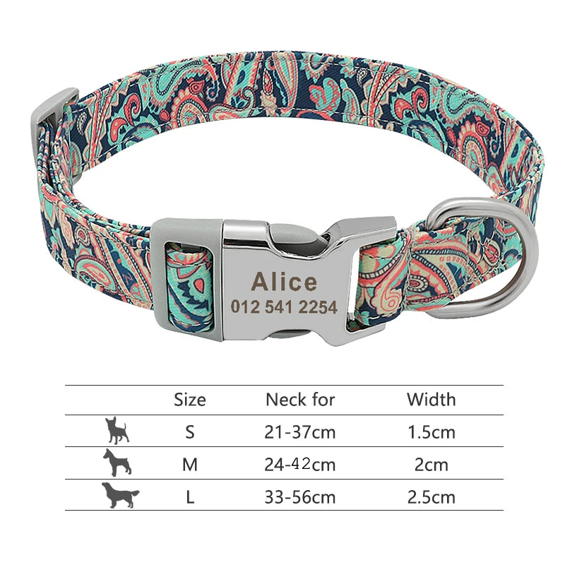 Custom Personalized Dog Collar with Name Tag – Engraved Adjustable Collar for Small, Medium & Large Dogs