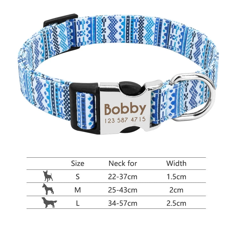 Custom Personalized Dog Collar with Name Tag – Engraved Adjustable Collar for Small, Medium & Large Dogs