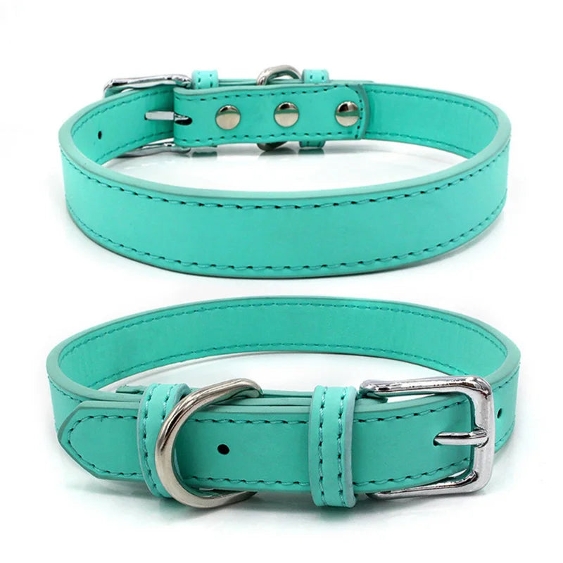Luxury Leather Dog Collar – Premium Adjustable Leather Collar for Small, Medium Dogs