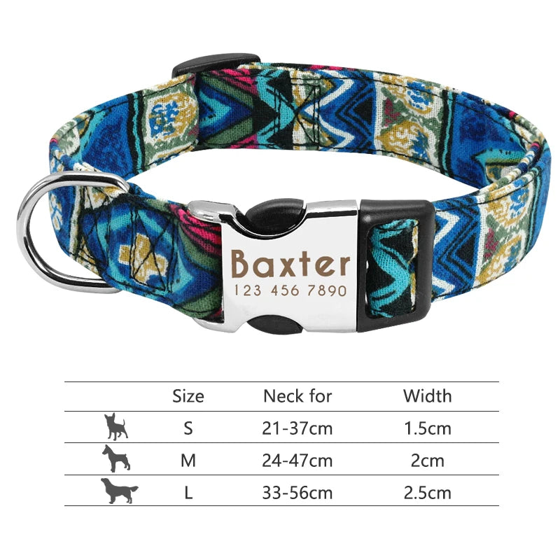 Custom Personalized Dog Collar with Name Tag – Engraved Adjustable Collar for Small, Medium & Large Dogs