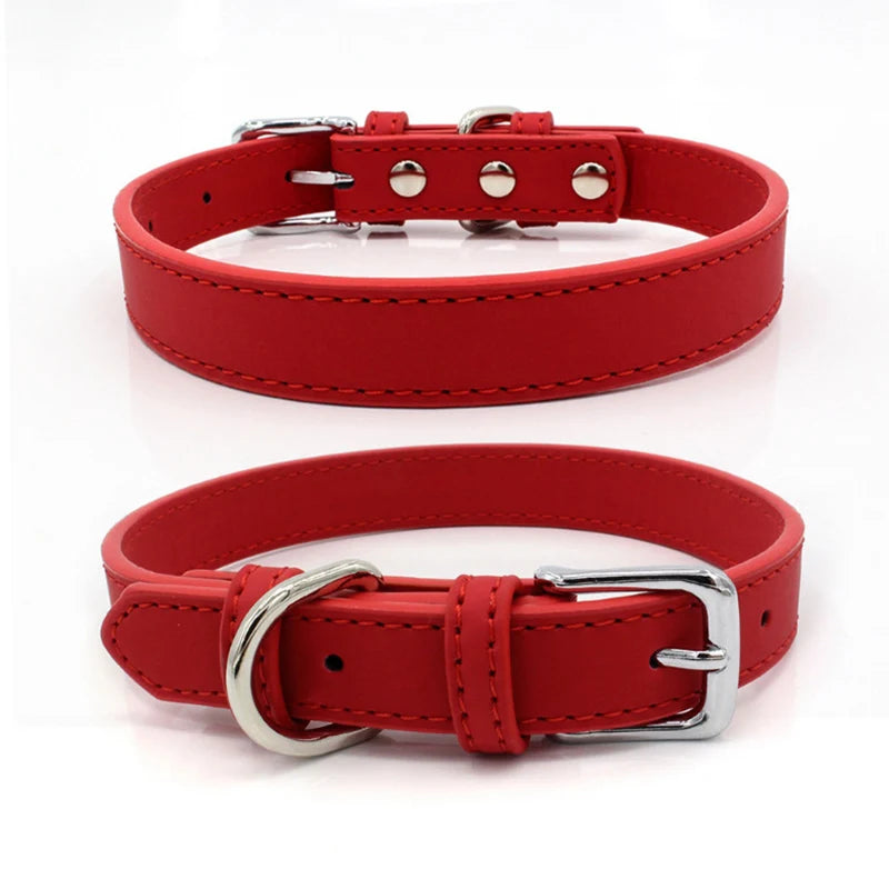 Luxury Leather Dog Collar – Premium Adjustable Leather Collar for Small, Medium Dogs