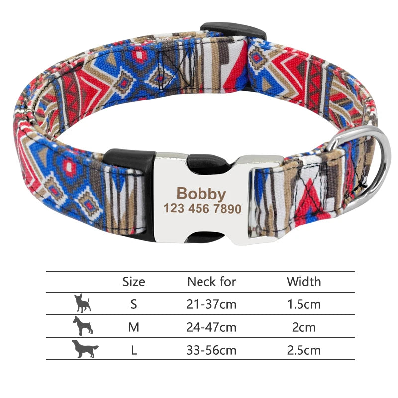 Custom Personalized Dog Collar with Name Tag – Engraved Adjustable Collar for Small, Medium & Large Dogs