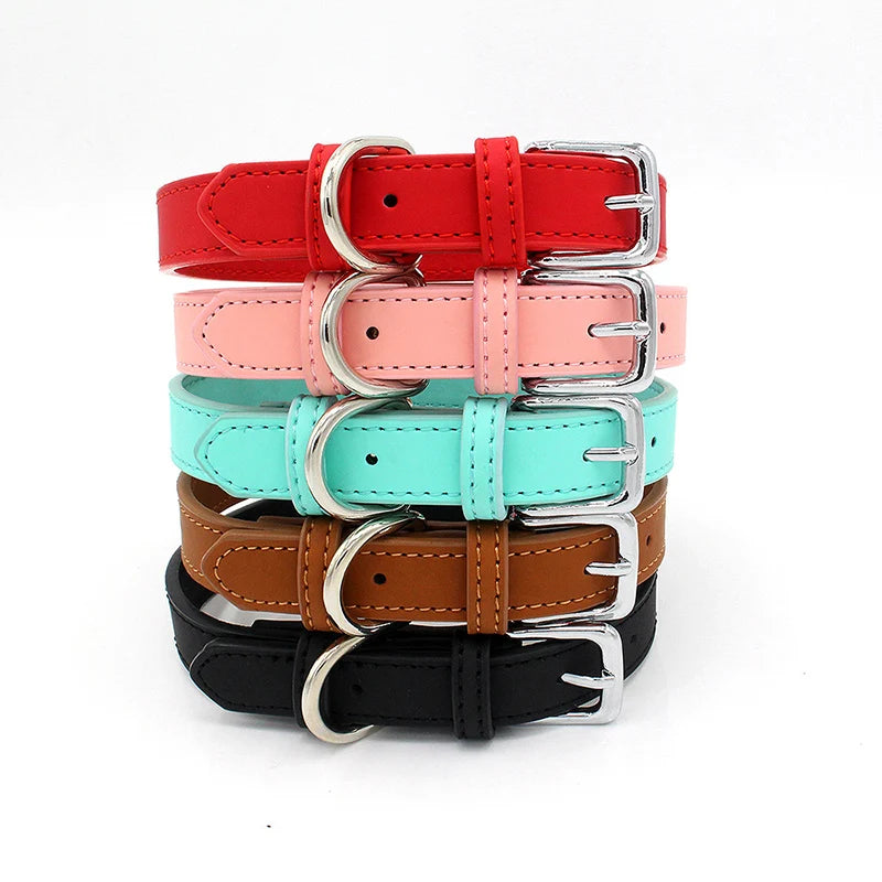 Luxury Leather Dog Collar – Premium Adjustable Leather Collar for Small, Medium Dogs