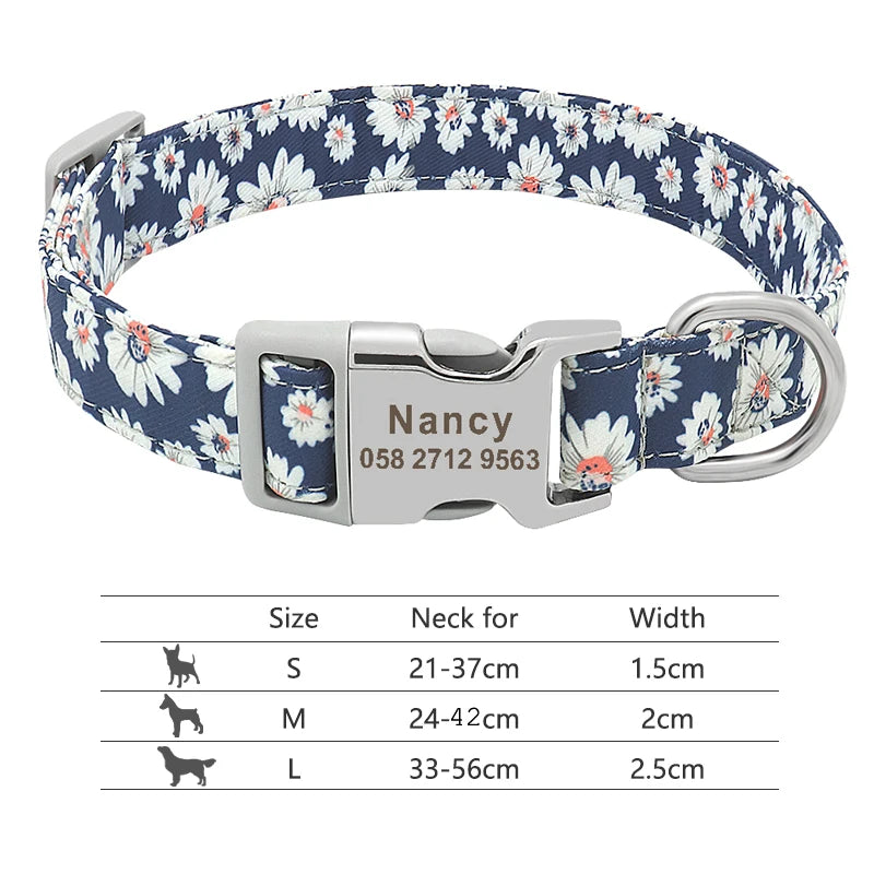 Custom Personalized Dog Collar with Name Tag – Engraved Adjustable Collar for Small, Medium & Large Dogs