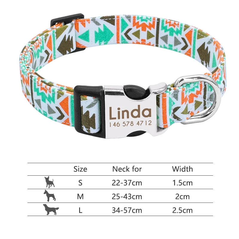 Custom Personalized Dog Collar with Name Tag – Engraved Adjustable Collar for Small, Medium & Large Dogs