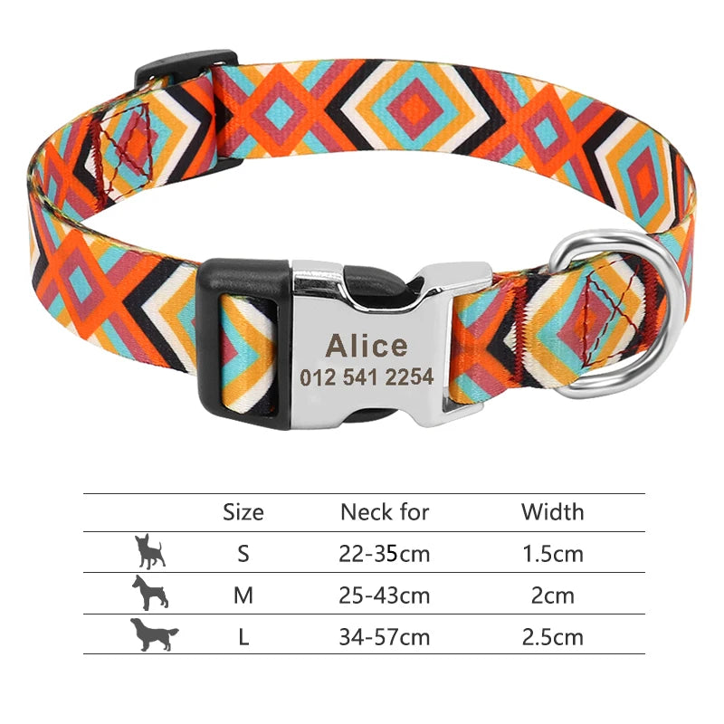 Custom Personalized Dog Collar with Name Tag – Engraved Adjustable Collar for Small, Medium & Large Dogs
