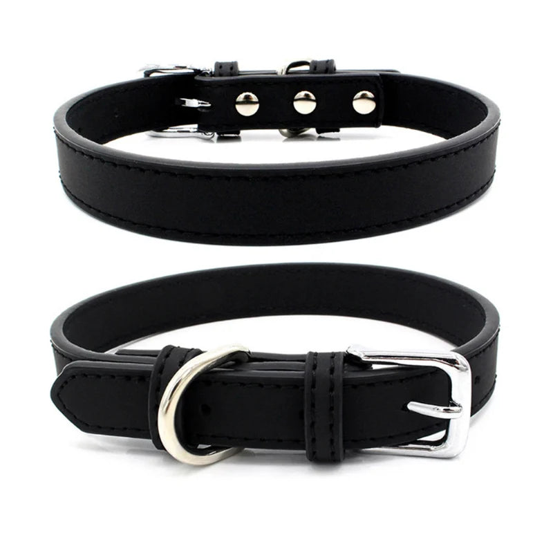 Luxury Leather Dog Collar – Premium Adjustable Leather Collar for Small, Medium Dogs