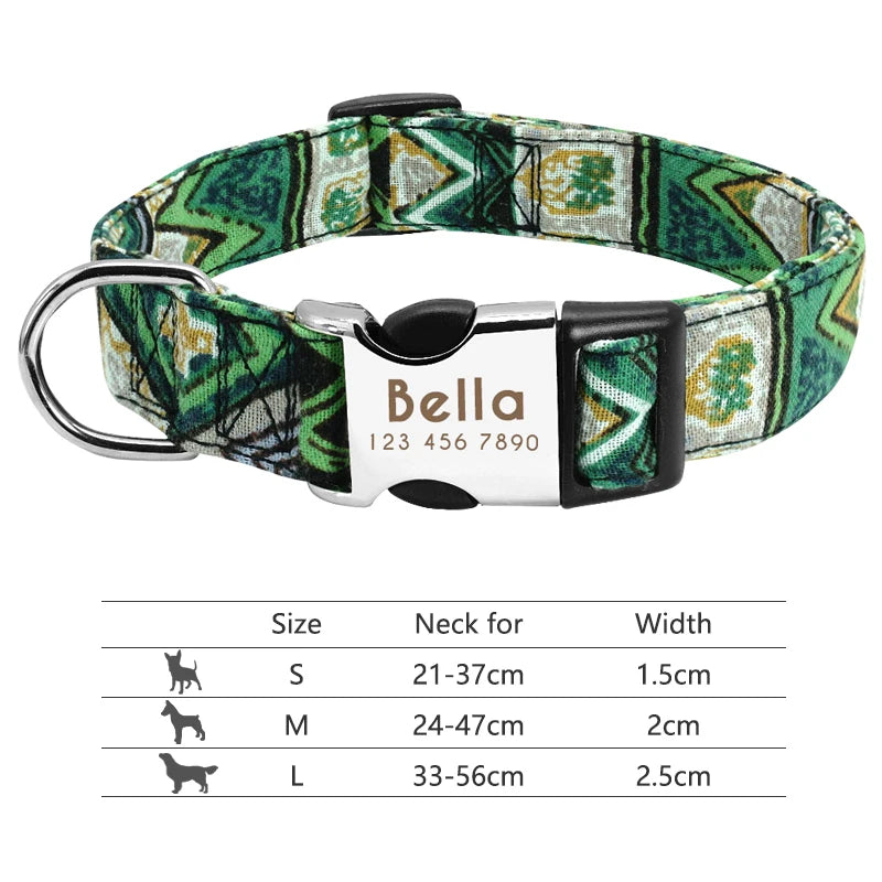 Custom Personalized Dog Collar with Name Tag – Engraved Adjustable Collar for Small, Medium & Large Dogs