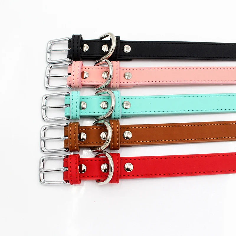 Luxury Leather Dog Collar – Premium Adjustable Leather Collar for Small, Medium Dogs