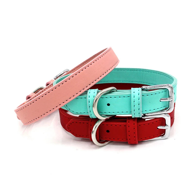 Luxury Leather Dog Collar – Premium Adjustable Leather Collar for Small, Medium Dogs
