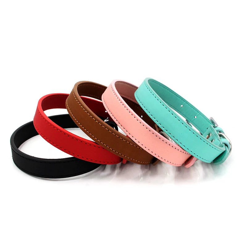 Luxury Leather Dog Collar – Premium Adjustable Leather Collar for Small, Medium Dogs