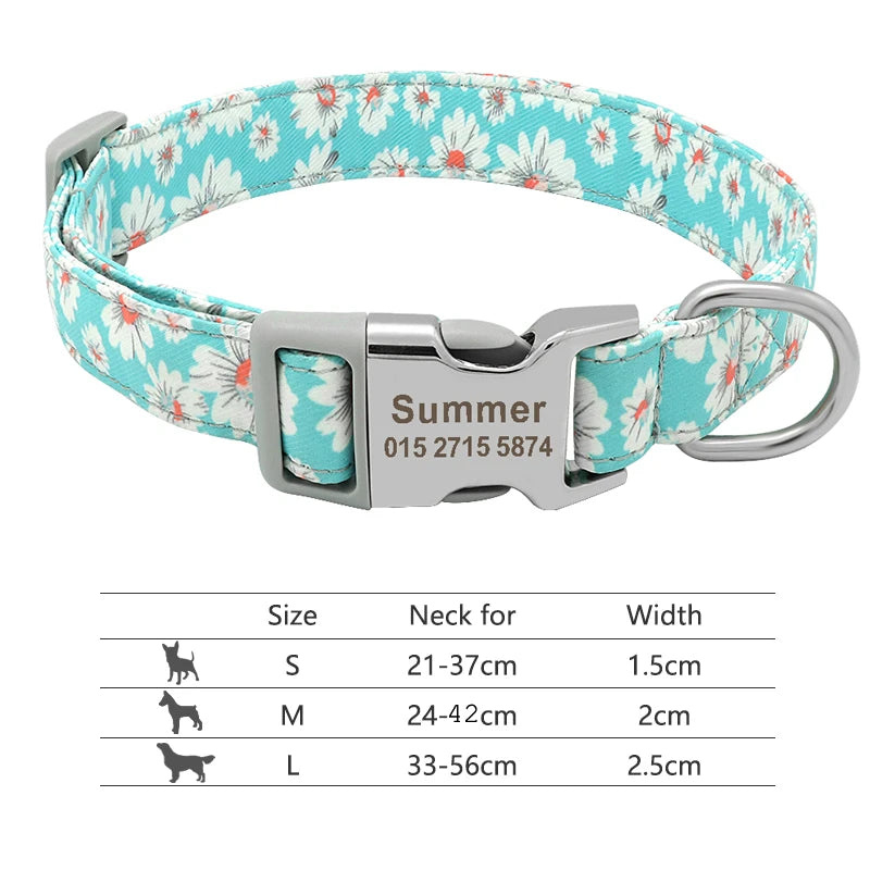 Custom Personalized Dog Collar with Name Tag – Engraved Adjustable Collar for Small, Medium & Large Dogs
