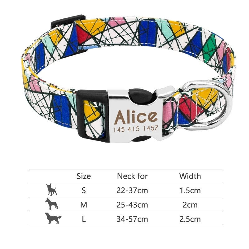 Custom Personalized Dog Collar with Name Tag – Engraved Adjustable Collar for Small, Medium & Large Dogs