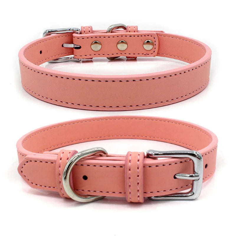 Luxury Leather Dog Collar – Premium Adjustable Leather Collar for Small, Medium Dogs