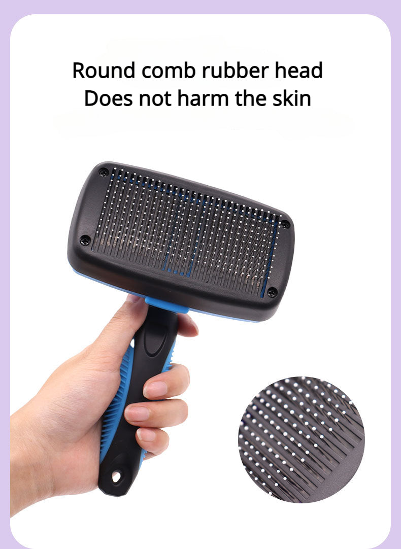 Self-Cleaning Pet Grooming Brush – Tangle-Free Deshedding Tool for Cats & Dogs