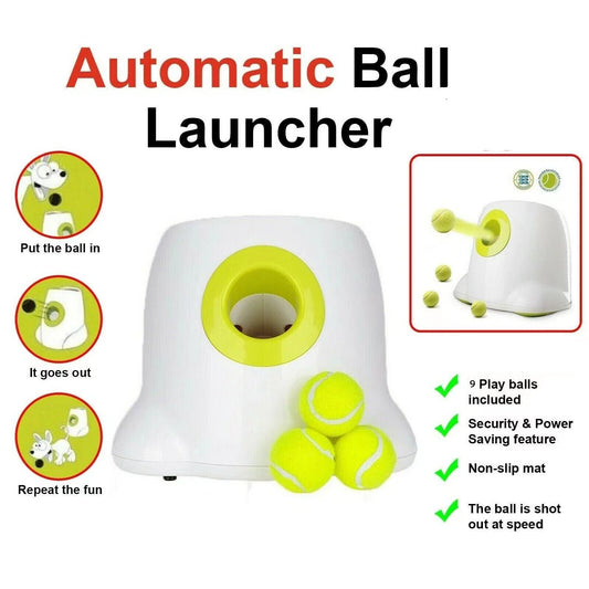 Automatic Dog Ball Launcher – Interactive Ball Throwing Machine for Dogs with 3 balls | Fun Ball Shooter & Thrower for Fetch Training