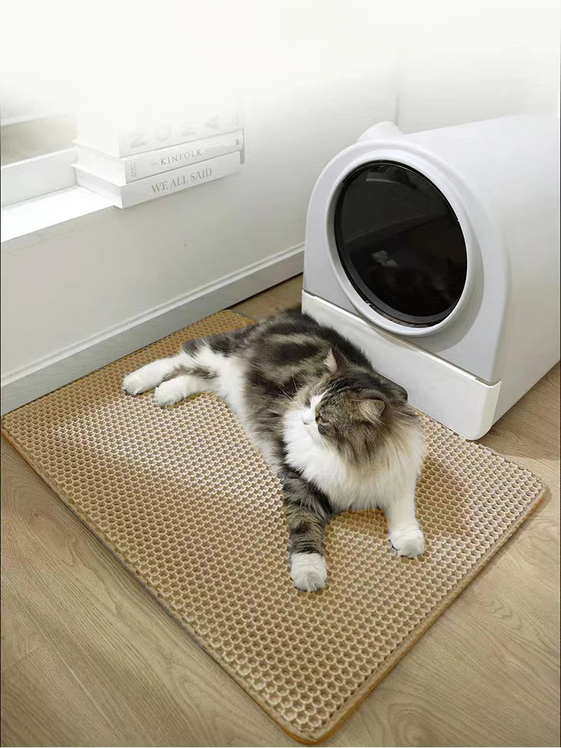 Premium Large Cat Litter Mat – Waterproof Double-Layer Best Kitty Litter Box Floor Mat