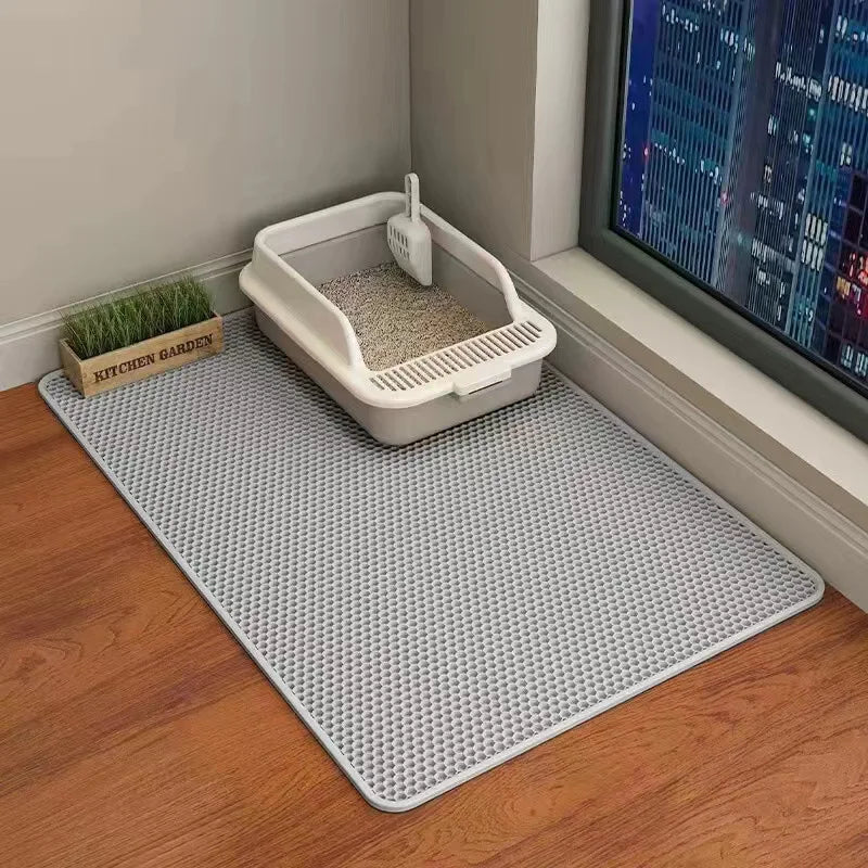 Premium Large Cat Litter Mat – Waterproof Double-Layer Best Kitty Litter Box Floor Mat