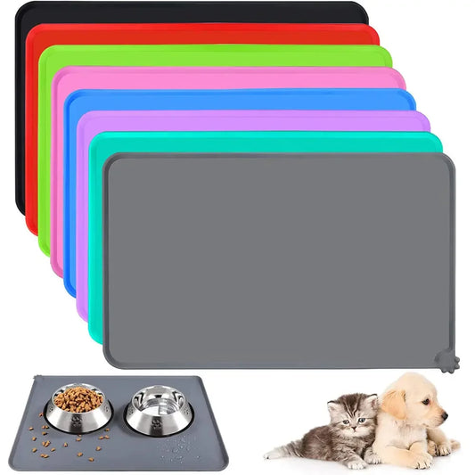 Non-Slip Silicone Dog Food Mat – Waterproof Cat Feeding Mat for Food & Water Bowls | Easy-to-Clean Pet Bowl Mat
