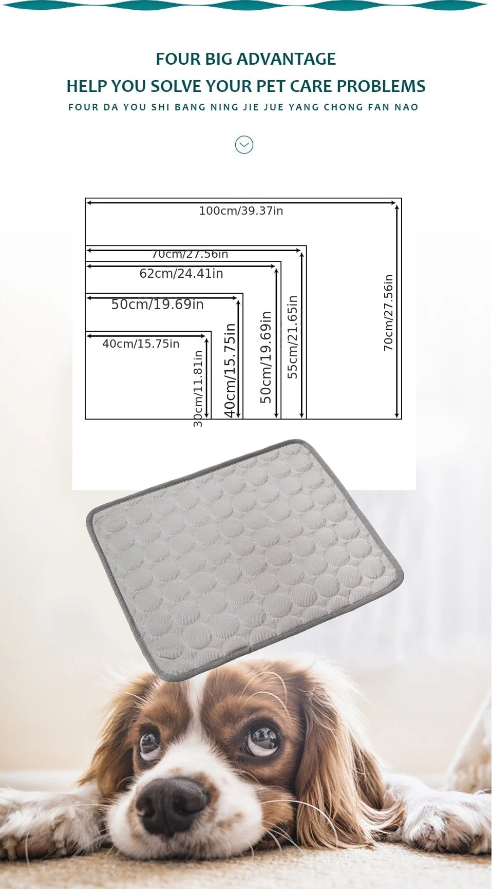 Premium Dog Cooling Mat – Best Cooling Pad for Dogs | Portable, Non-Toxic, Self-Cooling Mattress for Pets