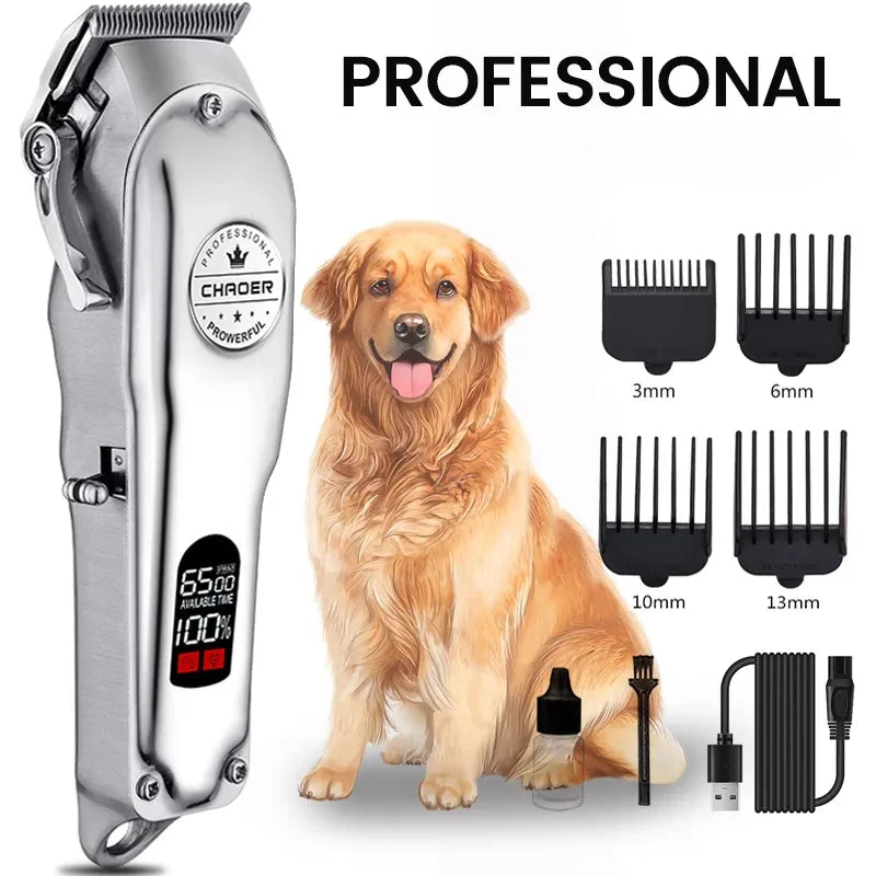 Professional Dog Hair Clippers – Best Cordless Grooming Trimmer for Dogs with Low Noise & Rechargeable Battery
