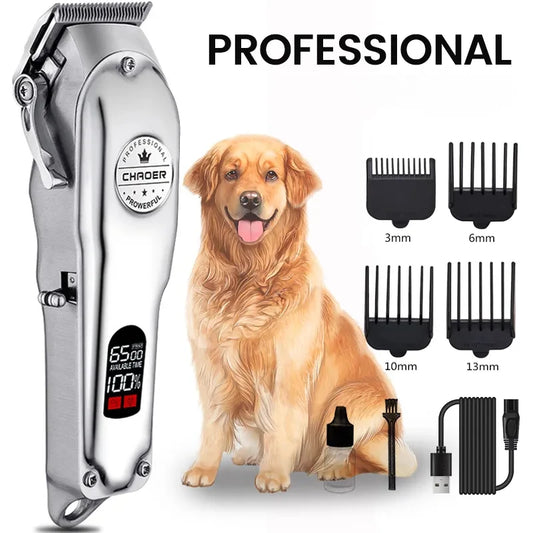 Professional Dog Hair Clippers – Best Cordless Grooming Trimmer for Dogs with Low Noise & Rechargeable Battery