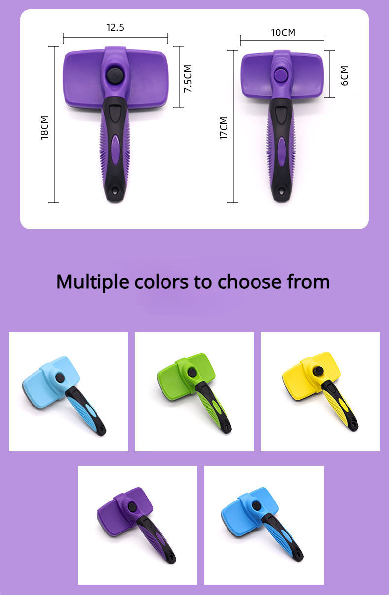 Self-Cleaning Pet Grooming Brush – Tangle-Free Deshedding Tool for Cats & Dogs