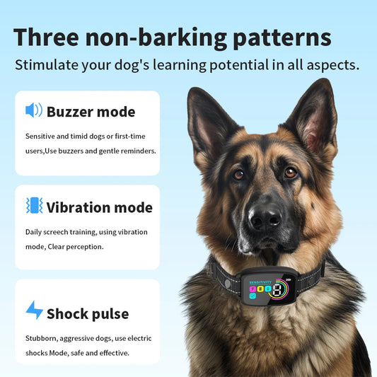 Rechargeable Anti-Bark Collar for Small Dogs – Best Bark Collar with Shock, Vibration & Beep Modes, Waterproof Collar Devices Type-C