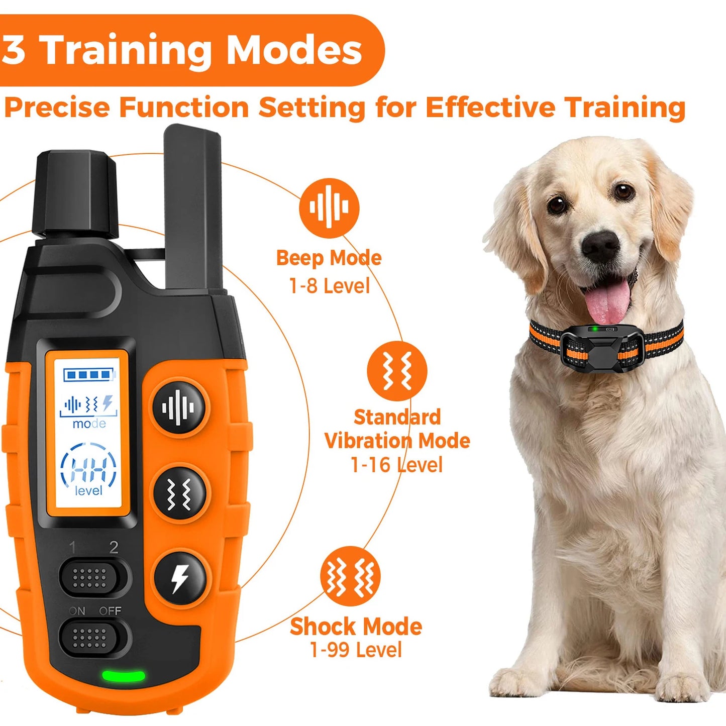Rechargeable Shock Collar for Dogs – Best Remote Dog Training Collar with Vibration & Beep