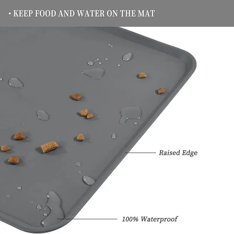 Non-Slip Silicone Dog Food Mat – Waterproof Cat Feeding Mat for Food & Water Bowls | Easy-to-Clean Pet Bowl Mat