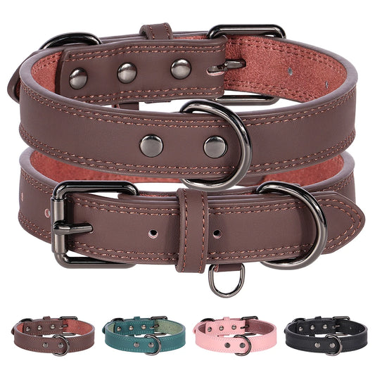 Luxury Leather Dog Collar – Premium Adjustable Leather Collar for Small, Medium & Large Dogs