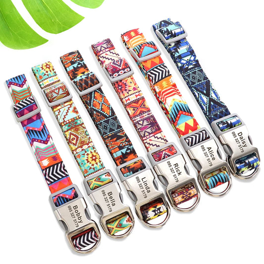 Custom Personalized Dog Collar with Name Tag – Engraved Adjustable Collar for Small, Medium & Large Dogs