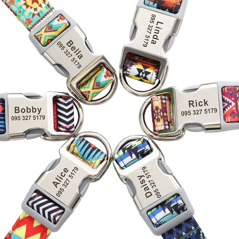 Custom Personalized Dog Collar with Name Tag – Engraved Adjustable Collar for Small, Medium & Large Dogs