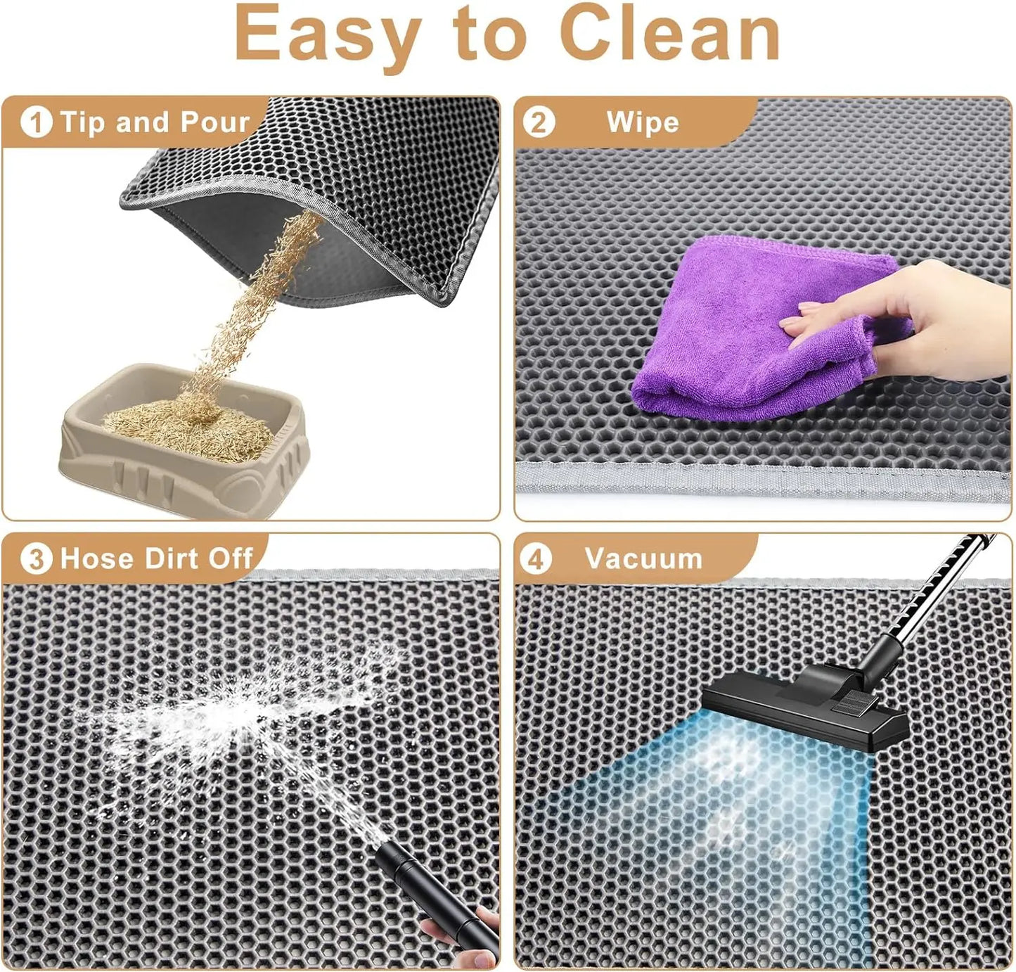 Premium Large Cat Litter Mat – Waterproof Double-Layer Best Kitty Litter Box Floor Mat