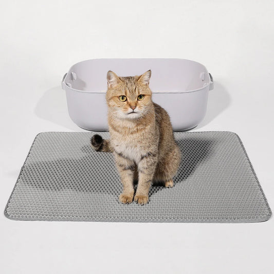 Premium Large Cat Litter Mat – Waterproof Double-Layer Best Kitty Litter Box Floor Mat