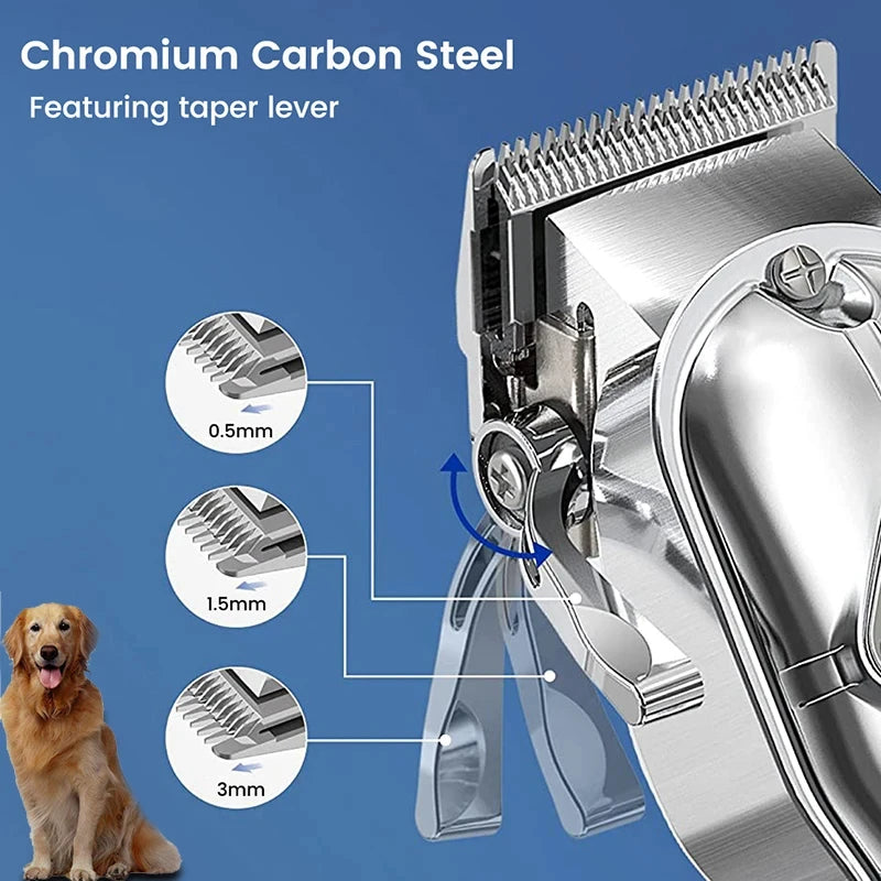 Professional Dog Hair Clippers – Best Cordless Grooming Trimmer for Dogs with Low Noise & Rechargeable Battery