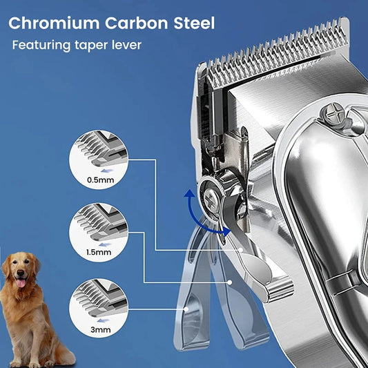Professional Dog Hair Clippers – Best Cordless Grooming Trimmer for Dogs with Low Noise & Rechargeable Battery