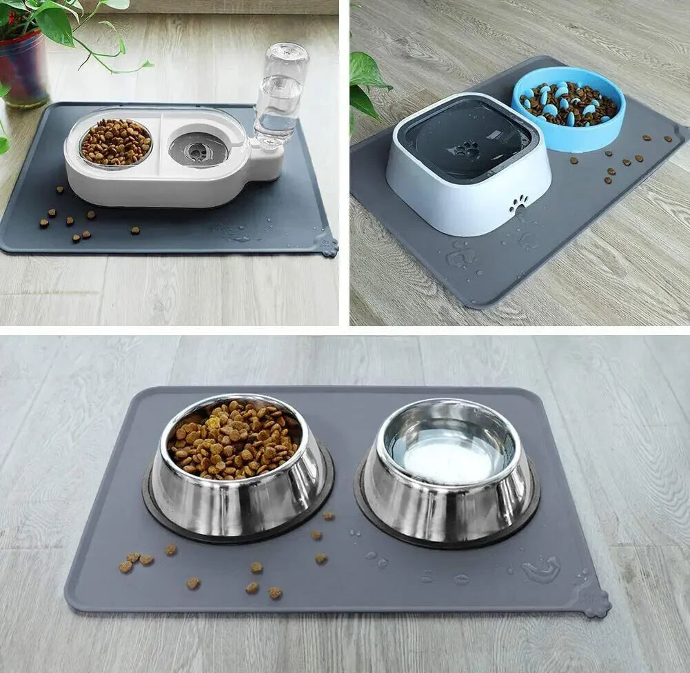 Non-Slip Silicone Dog Food Mat – Waterproof Cat Feeding Mat for Food & Water Bowls | Easy-to-Clean Pet Bowl Mat