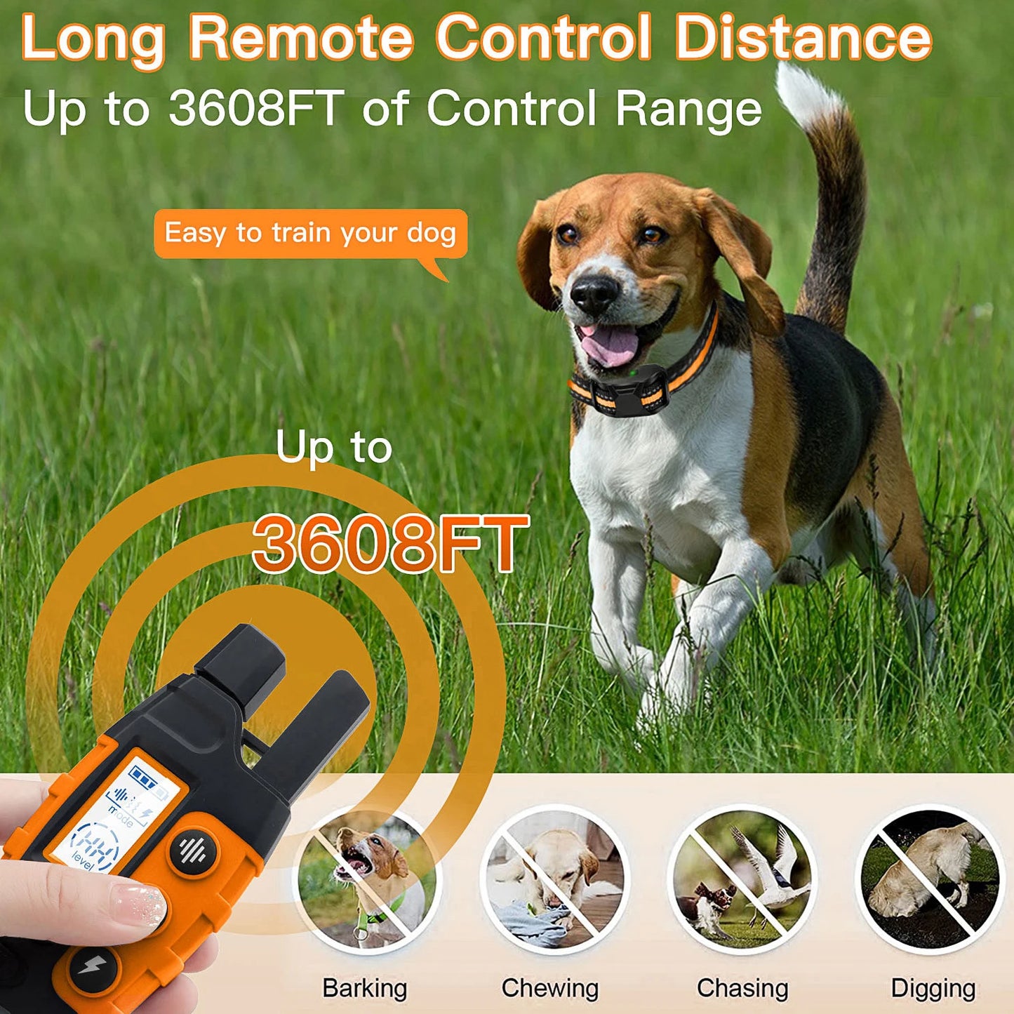 Rechargeable Shock Collar for Dogs – Best Remote Dog Training Collar with Vibration & Beep