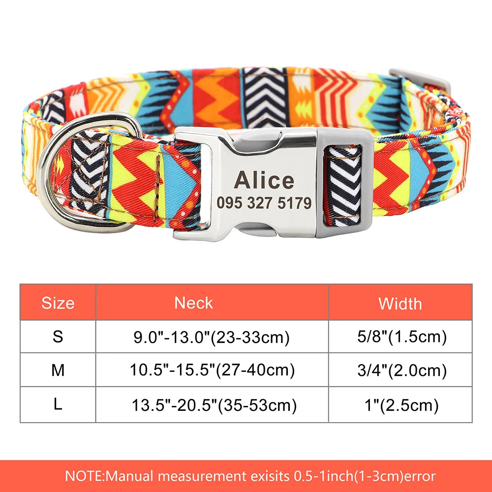 Custom Personalized Dog Collar with Name Tag – Engraved Adjustable Collar for Small, Medium & Large Dogs