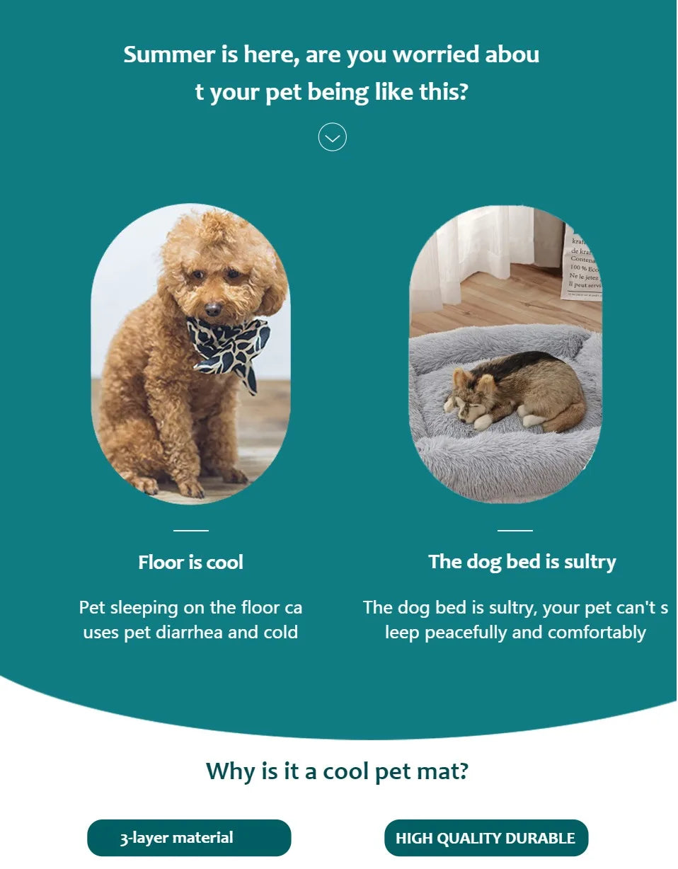 Premium Dog Cooling Mat – Best Cooling Pad for Dogs | Portable, Non-Toxic, Self-Cooling Mattress for Pets