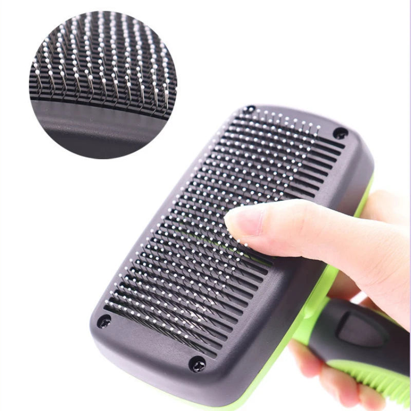 Self-Cleaning Pet Grooming Brush – Tangle-Free Deshedding Tool for Cats & Dogs