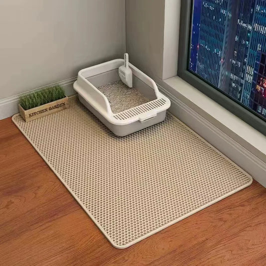Premium Large Cat Litter Mat – Waterproof Double-Layer Best Kitty Litter Box Floor Mat