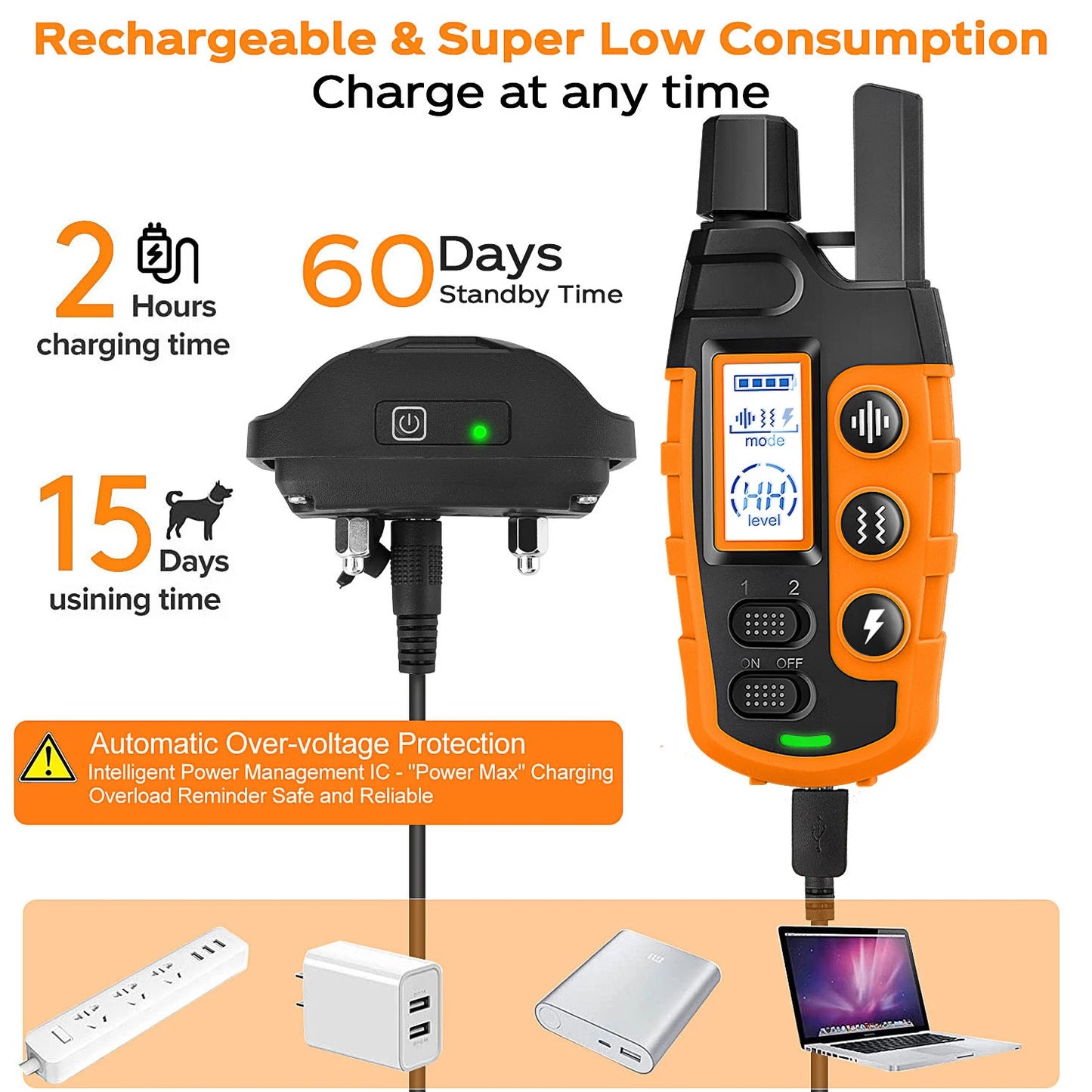 Rechargeable Shock Collar for Dogs – Best Remote Dog Training Collar with Vibration & Beep