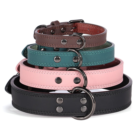 Luxury Leather Dog Collar – Premium Adjustable Leather Collar for Small, Medium & Large Dogs