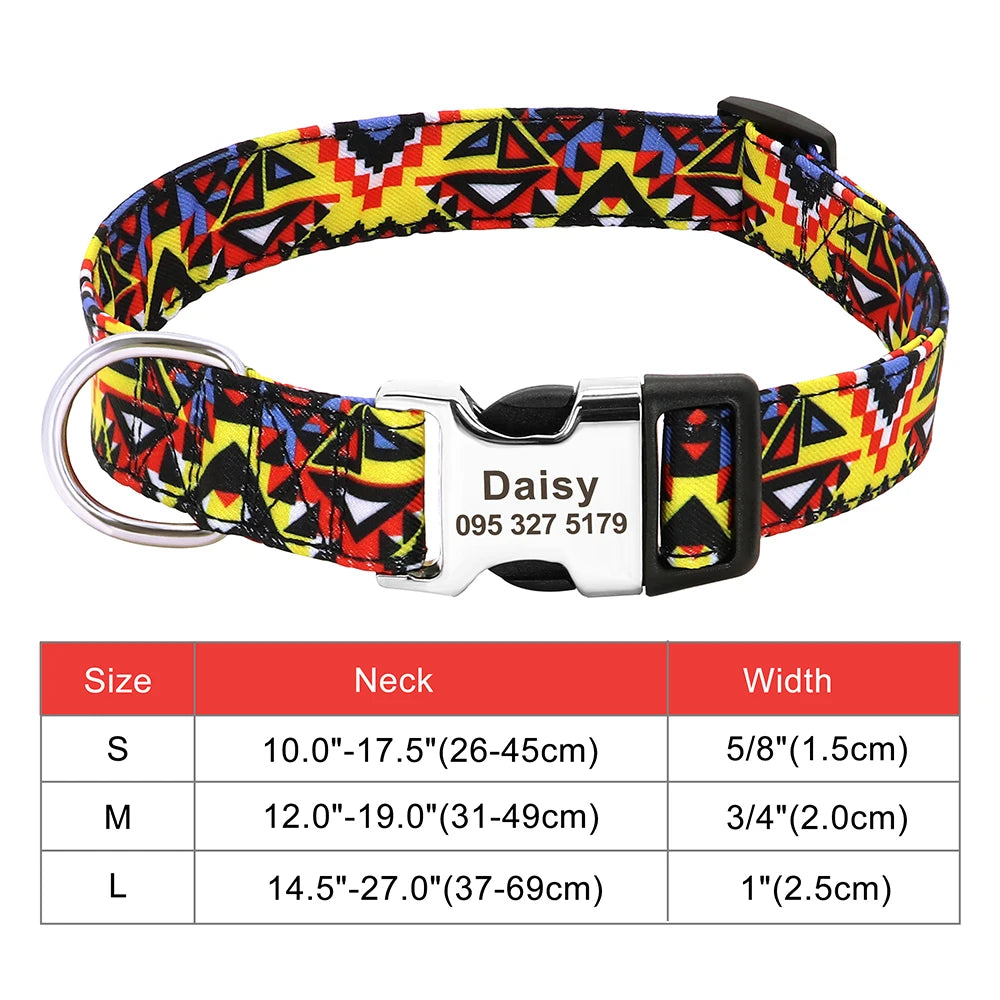Custom Personalized Dog Collar with Name Tag – Engraved Adjustable Collar for Small, Medium & Large Dogs