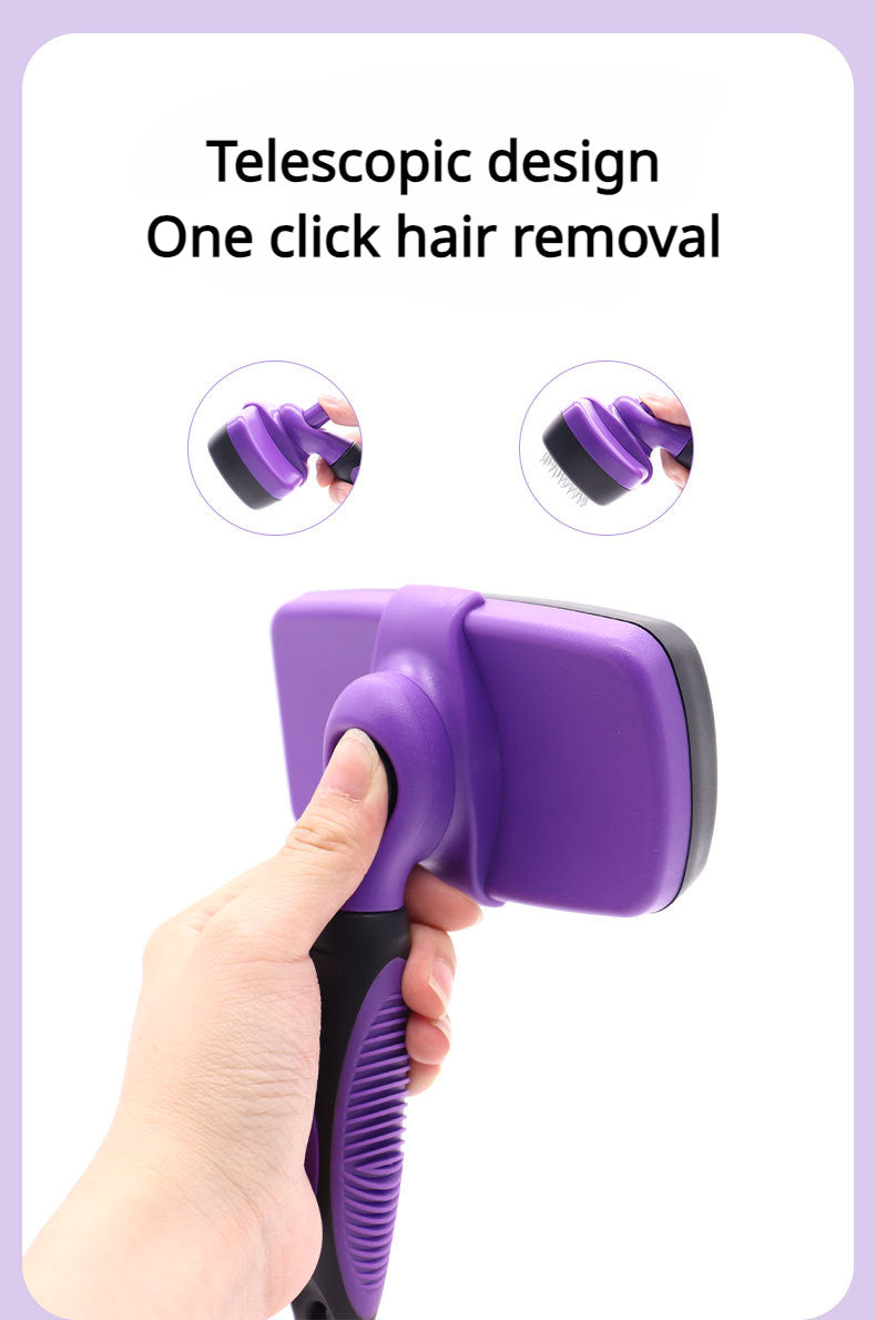 Self-Cleaning Pet Grooming Brush – Tangle-Free Deshedding Tool for Cats & Dogs